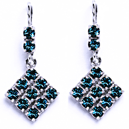 Náušnice stříbrné s krystalem Swarovski blue zirkon, šperk, NK 1341/1346