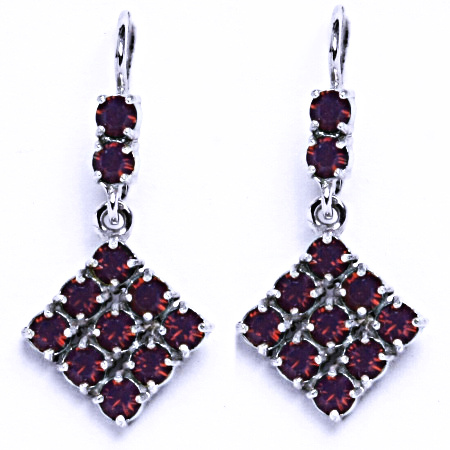 Náušnice stříbrné s krystalem Swarovski cyclamen opal,šperk, NK 1341/1346