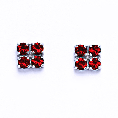 Náušnice stříbrné s krystaly Swarovski Light Siam, NŠ 1324 