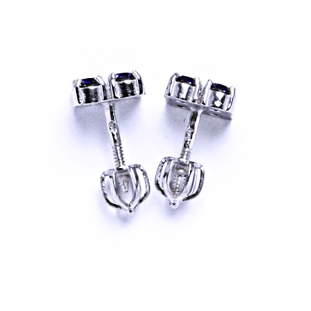Náušnice stříbrné s krystaly Swarovski Tanzanit, NŠ 1324