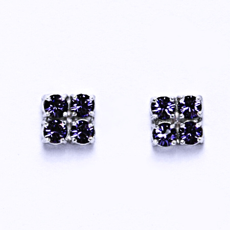 Náušnice stříbrné s krystaly Swarovski Tanzanit, NŠ 1324 