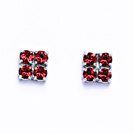 Náušnice stříbrné s krystaly Swarovski Indian Pink, NŠ 1324 