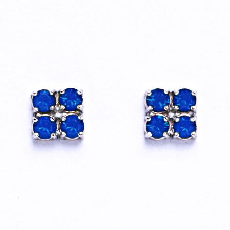 Náušnice stříbrné s krystaly Swarovski Caribbean Blue Opal, NŠ 1324 