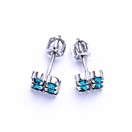 Náušnice stříbrné s krystaly Swarovski Blue Zirkon, NŠ 1324