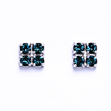 Náušnice stříbrné s krystaly Swarovski Blue Zirkon, NŠ 1324 