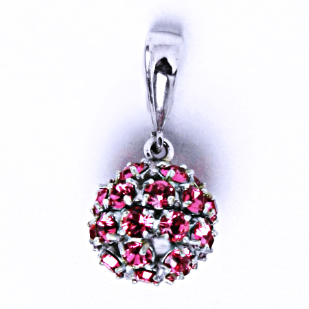 Stříbrný přívěšek koule se Swarovski krystalem přívěsek rose P 1344