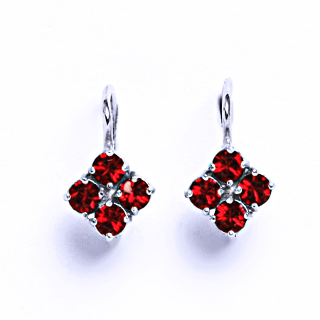 Náušnice stříbrné s krystaly Swarovski Light Siam, šperky, NK 1324