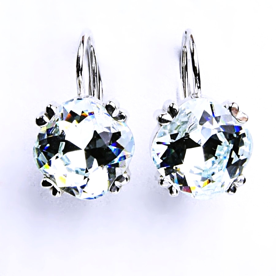Stříbrné náušnice, krystal Swarovski, light azore, šperky s krystaly, NK 1225 