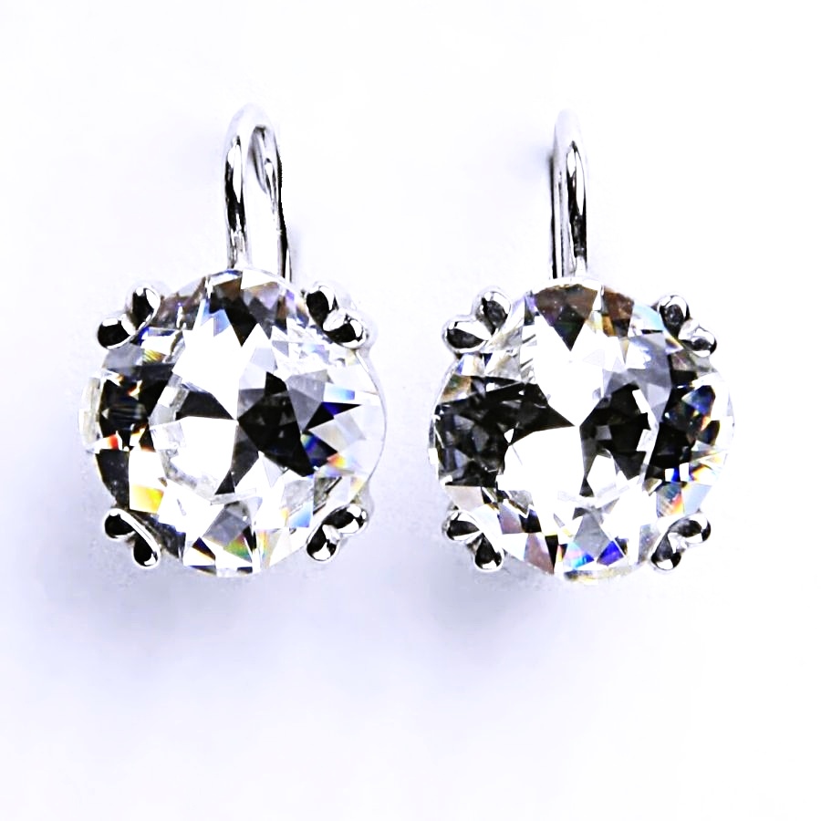 Stříbrné náušnice, krystal Swarovski crystal-čirá, NK 1225 