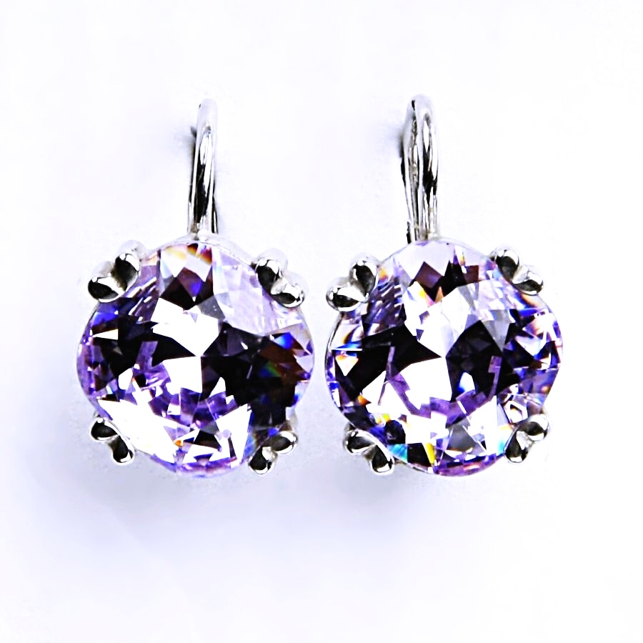 Stříbrné náušnice,krystal Swarovski, violet, šperky s krystaly, NK 1225 