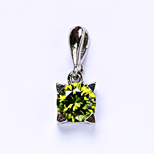 Stříbrný přívěšek, zirkon, olivín, šperky se zirkony, přívěsek ze stříbra, P 1269/22 