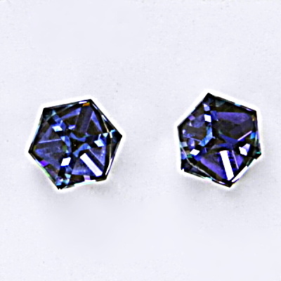 Stříbrné náušnice, krystal Swarovski, heliotrop, šperky s krystaly, NŠ 1230