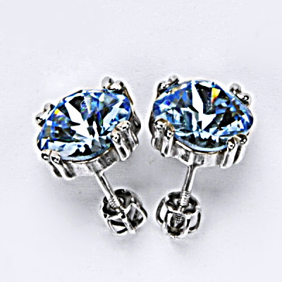 Stříbrné náušnice, krystal Swarovski, akvamarin, šperky s krystaly, NŠ 1225