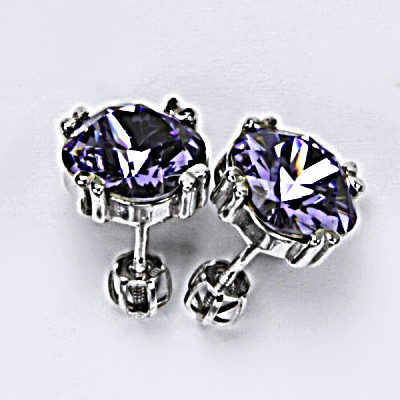 Stříbrné náušnice, krystal Swarovski, tanzanit), šperky s krystaly, NŠ 1225