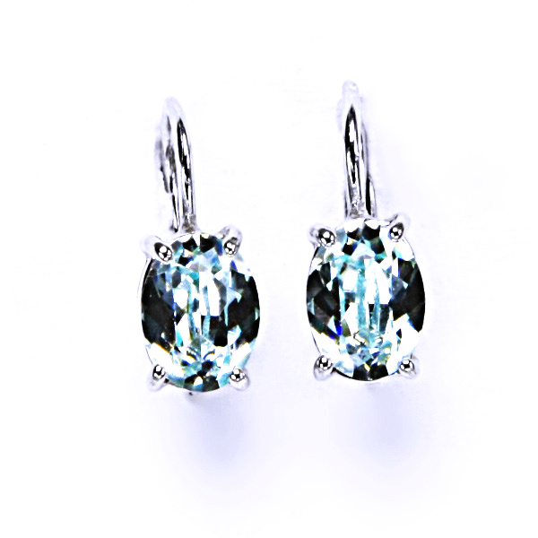 Stříbrné náušnice na patent, krystal Swarovski, Light azore, NK 1245
