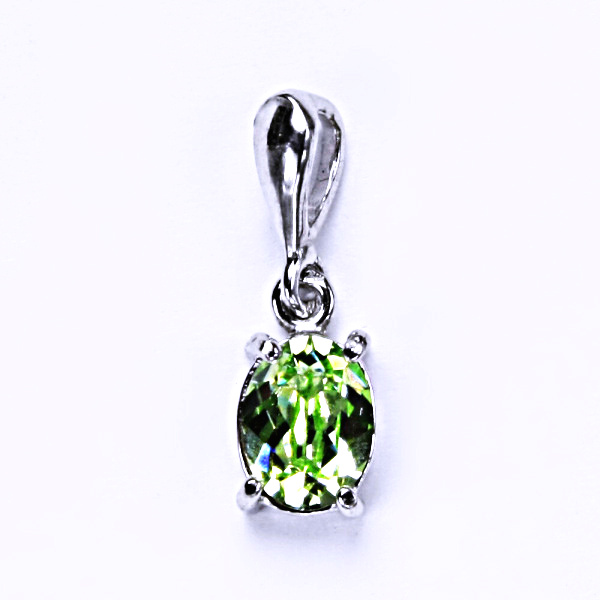Stříbrný přívěšek, krystal Swarovski, chryzolit, šperky s krystaly, stříbro, P 1245/22 