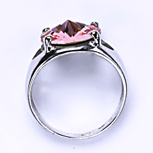 Stříbrný prsten, krystal Swarovski, light rose, šperky s krystaly, T 1188