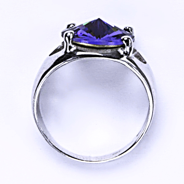 Stříbrný prsten, krystal Swarovski, tanzanit, šperky s krystaly, T 1188