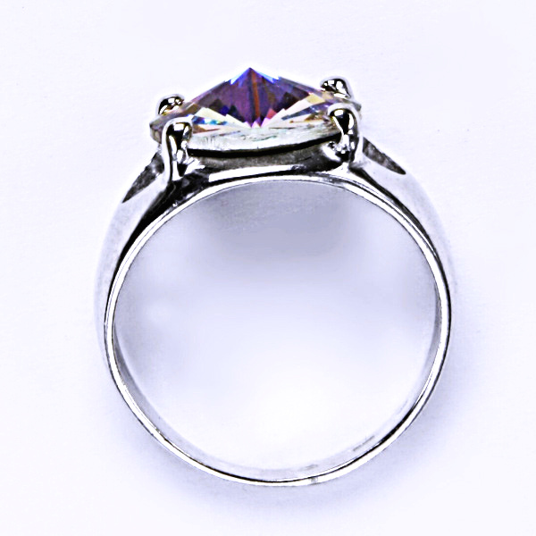 Stříbrný prsten, krystal Swarovski, vitrail light, šperky s krystaly, T 1188