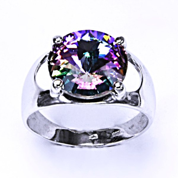 Stříbrný prsten, krystal Swarovski, vitrail light, šperky s krystaly, T 1188