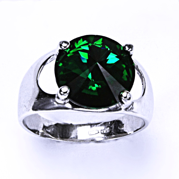 Stříbrný prsten, krystal Swarovski, emerald, šperky s krystaly, T 1188 