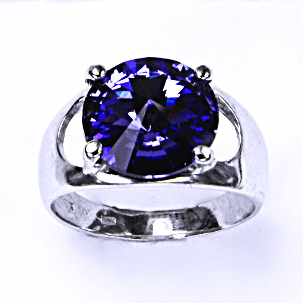Stříbrný prsten, krystal Swarovski, tanzanit, šperky s krystaly, T 1188 