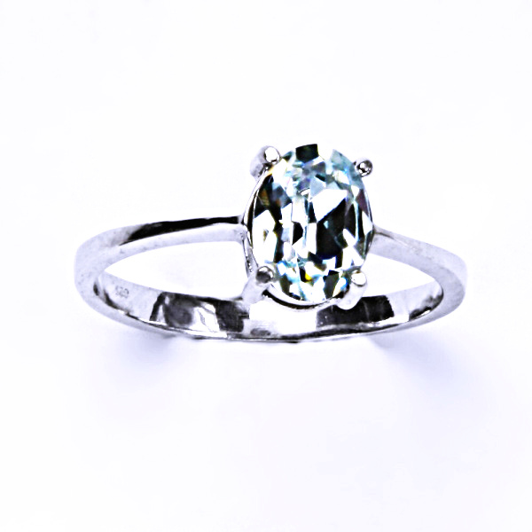 Stříbrný prsten, krystal Swarovski, light azore, šperky s krystaly, T 1245