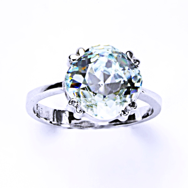 Stříbrný prsten, krystal Swarovski, light azore, šperky s krystaly, T 1225