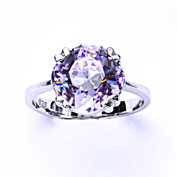 Stříbrný prsten, krystal Swarovski, violet, šperky s krystaly, T 1225