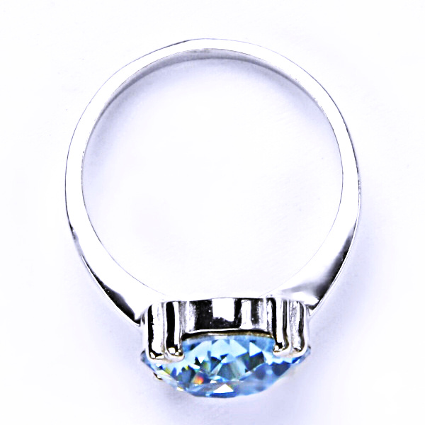 Stříbrný prsten, krystal Swarovski, akvamarin, šperky s krystaly, T 1225