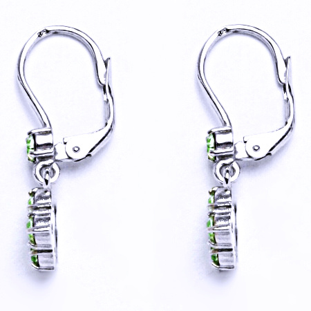 Stříbrné náušnice se Swarovski krystalem chryzolit NK 1324V