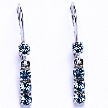 Stříbrné náušnice se Swarovski krystalem akvamarín NK 1339/p1323