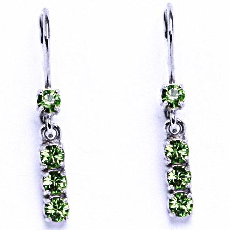 Stříbrné náušnice se Swarovski krystalem peridot NK 1323V