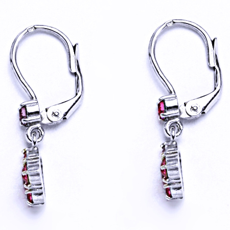 Stříbrné náušnice se Swarovski krystalem rose NŠ 1324