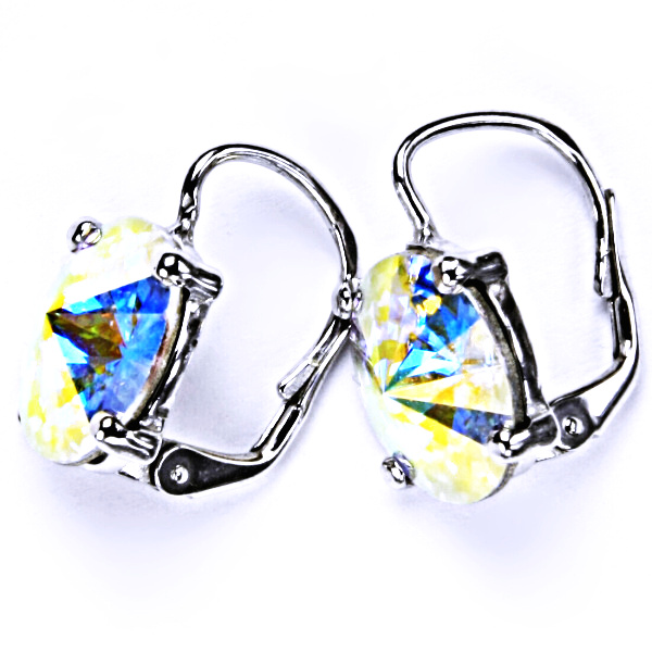 Stříbrné náušnice, krystal Swarovski, AB Crystal, šperky s krystaly, NK 1188