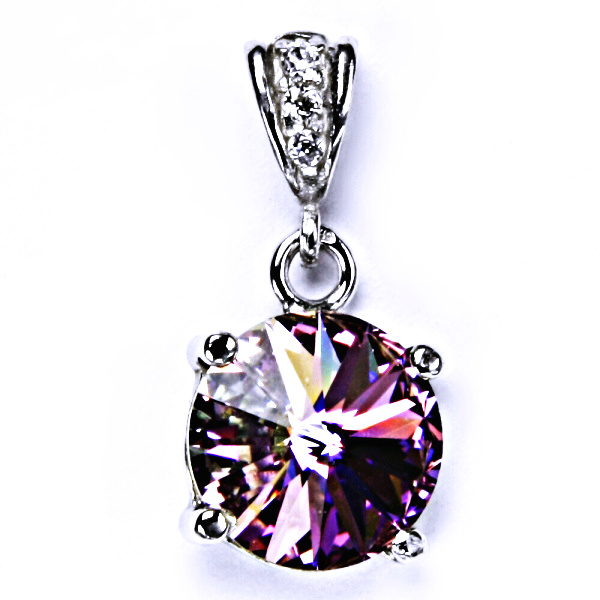 stříbrný přívěšek s krystalem Swarovski Rivoli (barva Vitrail light)P 1188/2 