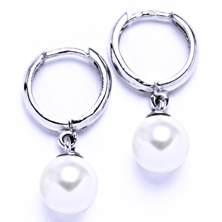 Stříbrné náušnice se Swarovski perlou 8 mm, VE 170