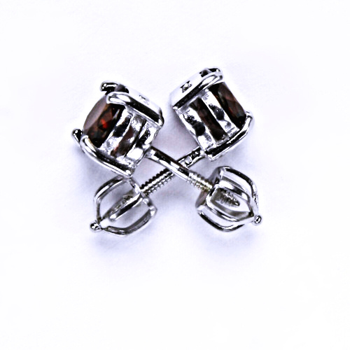 Stříbrné náušnice, přírodní granát, náušnice na šroubek, NŠ 1250 