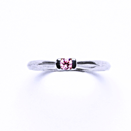 Stříbrný prsten s pink zirkonem, prsten ze stříbra VR 35