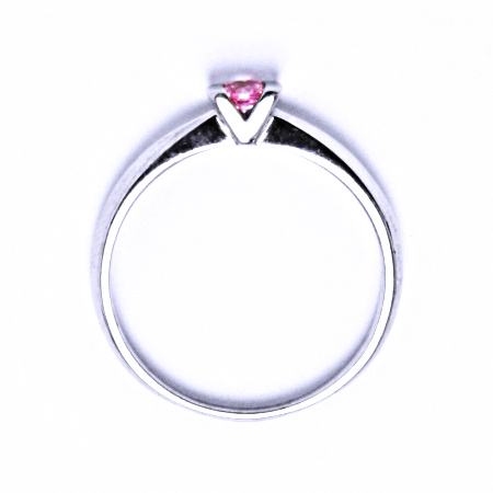 Stříbrný prsten s pink zirkonem, prsten ze stříbra VR 35