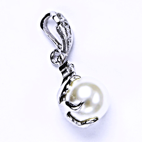 stříbrný přívěšek , šperky,synt.bílá perla 10 mm P 1190 /1