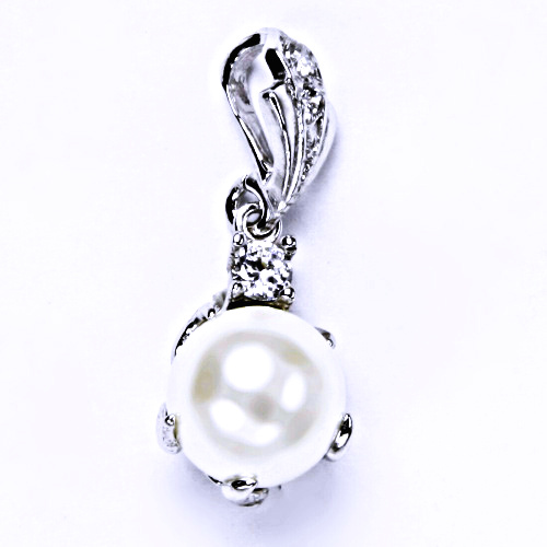 stříbrný přívěšek , šperky,synt.bílá perla 10 mm  P 1190 /1