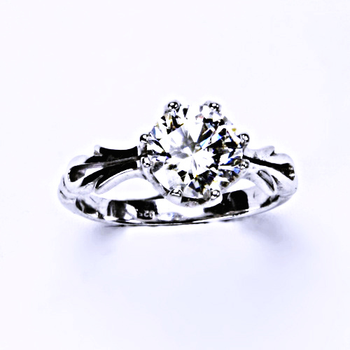 Stříbrný prsten (zásnubní) se zirkonem (8mm) 0 T 1261