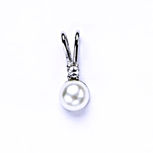 Stříbrný přívěšek s přírodní bílou perlou 5,5 mm, šperky, P 1243 