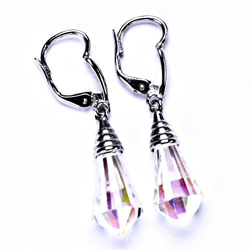 stříbrné šperky náušnice, krystal, patent, šperky,NK 1200/20 