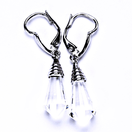 stříbrné šperky náušnice, krystal, patent, šperky NK 1200/20