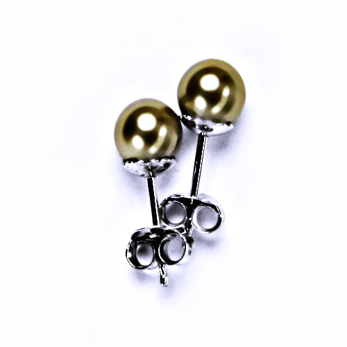 Stříbrné šperky náušnice s perlou Swarovski Bronze 8 mm, puzeta NŠ 1194 