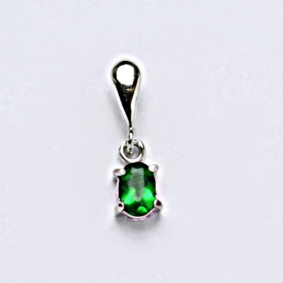 Stříbrný přívěšek se syntetickým zirkonem emerald 6 x 4 mm, šperk P 1247/22 