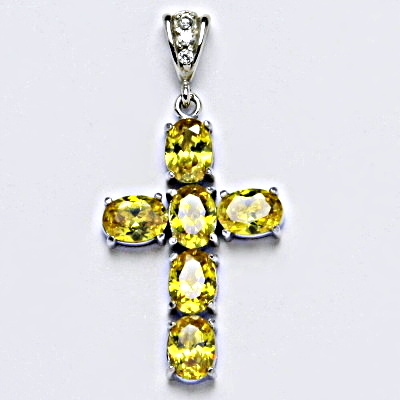 Stříbrný přívěšek s yellow zirkonem, P 1238 