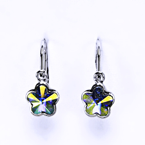 Stříbrné náušnice s krystalem Swarovski (barva AB crystal), NK 1297